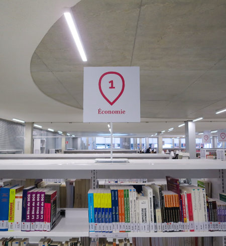 Conception Design graphique Signalisation Bibliothèque Pôle Européen Management Économie Strasbourg