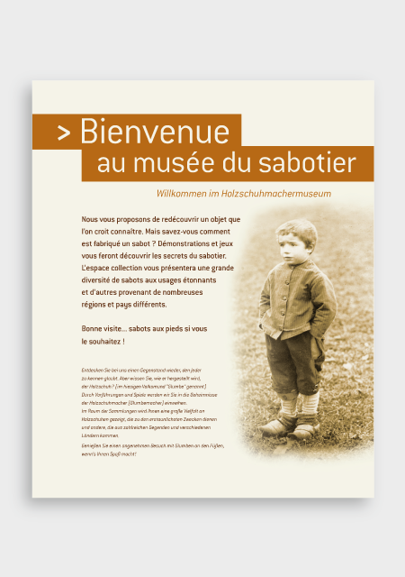 Graphisme Musée du sabotier à Soucht Alsace